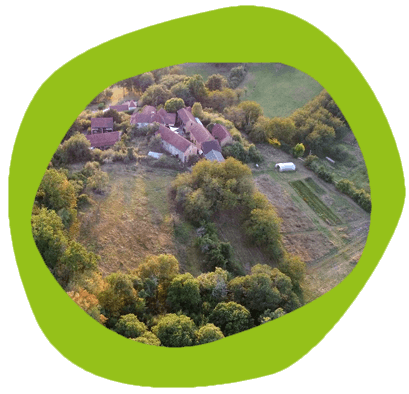 La ferme vue de haut